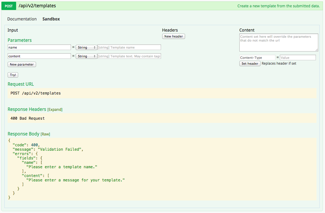 Textmagic SMS Gateway API Sandbox 4