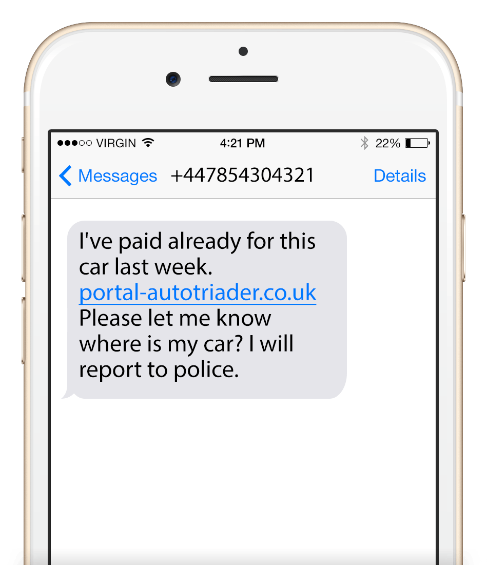 Phishing text message example nr 3