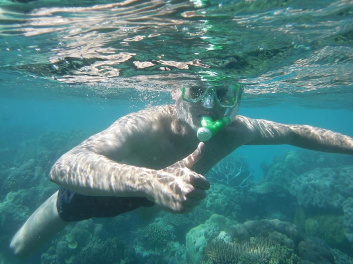 Snorkeling man