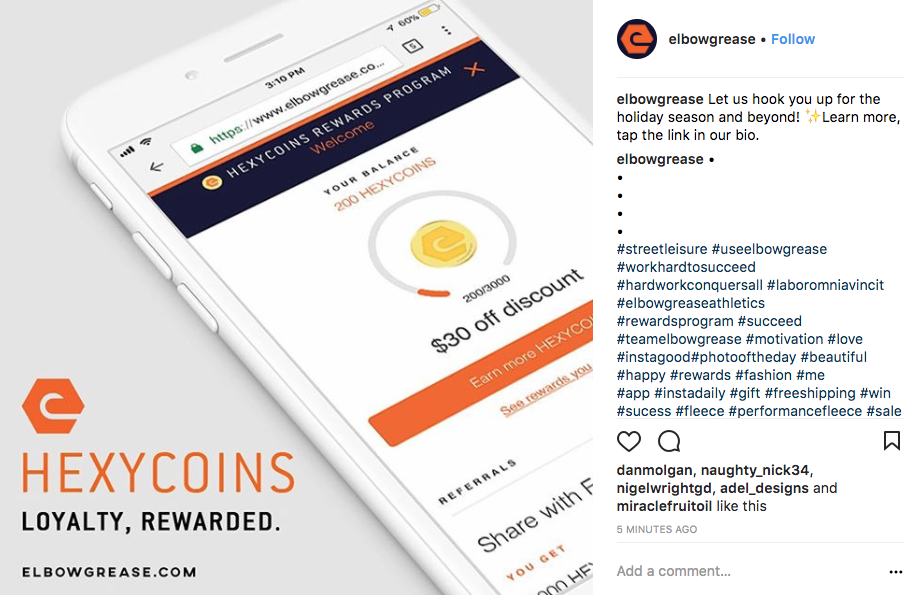 Elbowgrease ad at Instagram
