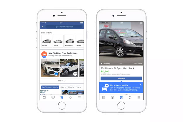 car marketplace on facebook messenger platform