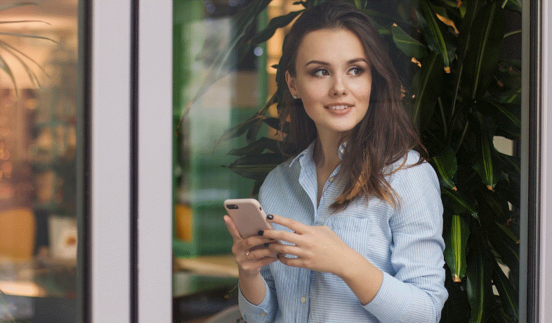 Beautiful woman with mobile phone