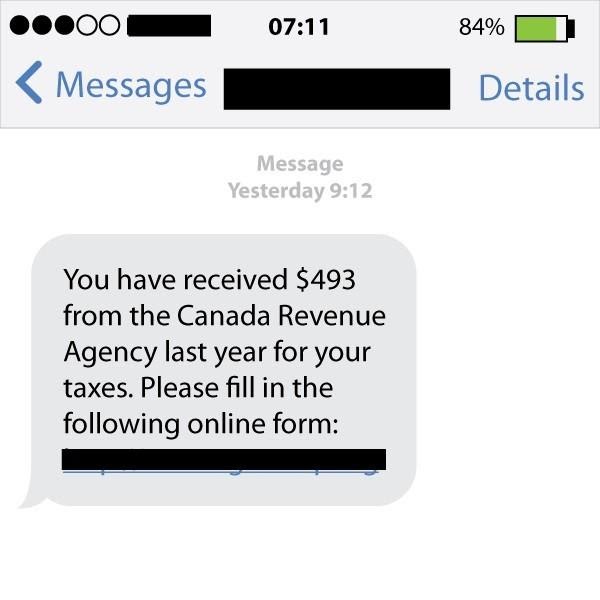 phishing text message