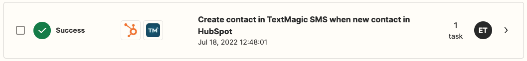 Create contact in TextMagic when new contact in Hubspot