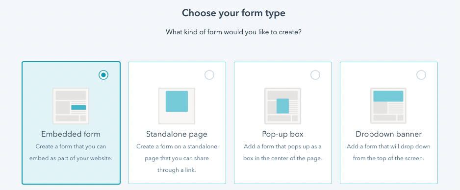 hubspot form types