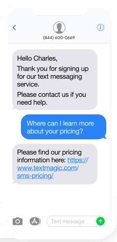 Text messages from textmagic