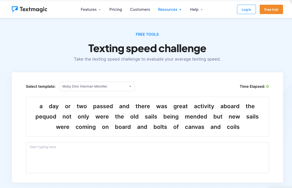 textmagic typing speed tool
