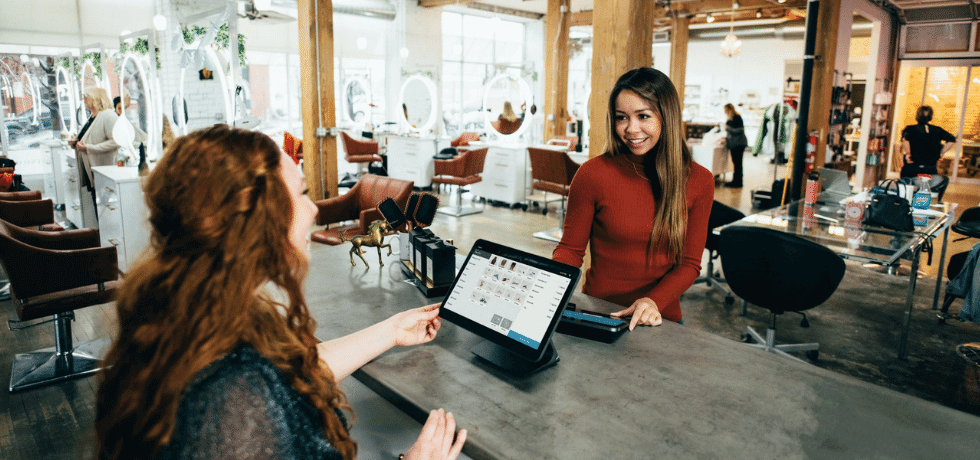 Customer service lady attending her customer