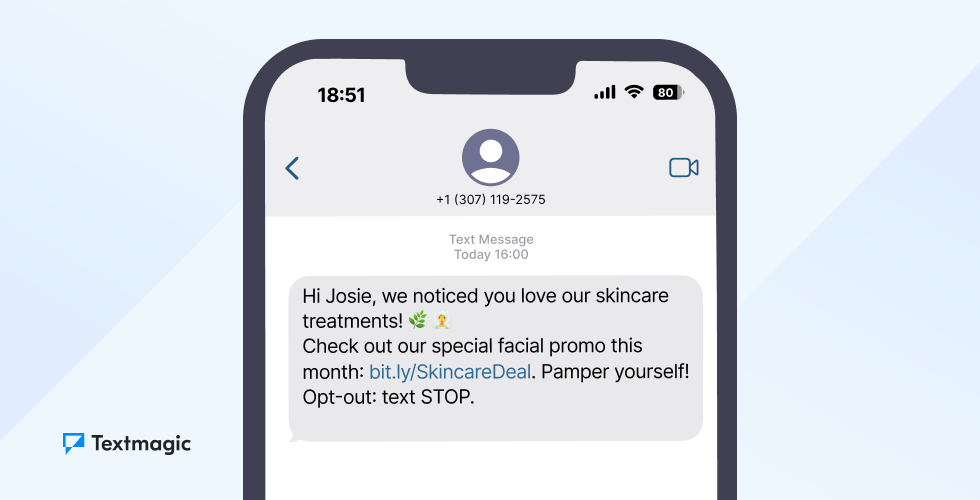 beauty salon messages - text customized offer
