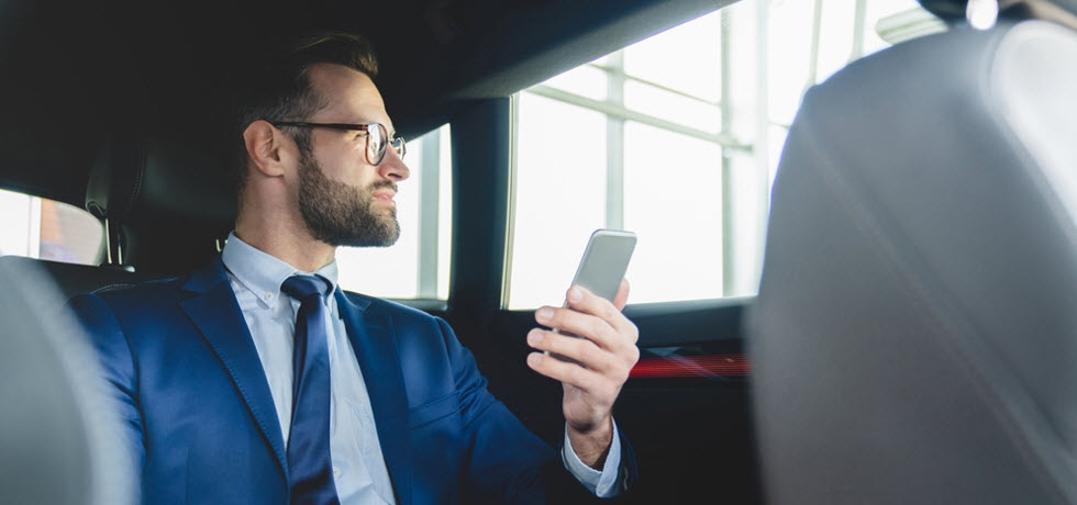 young businessman waiting 4g internet for RCS messaging
