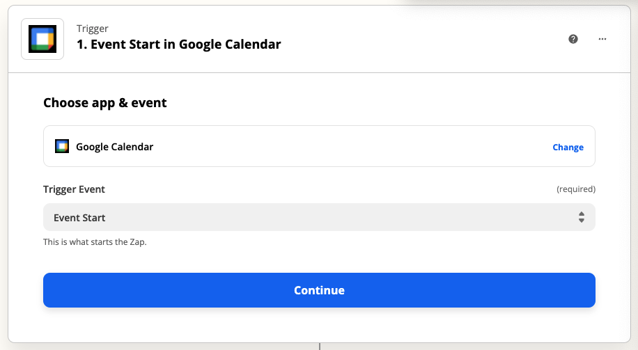 Event Start in Google Calendar