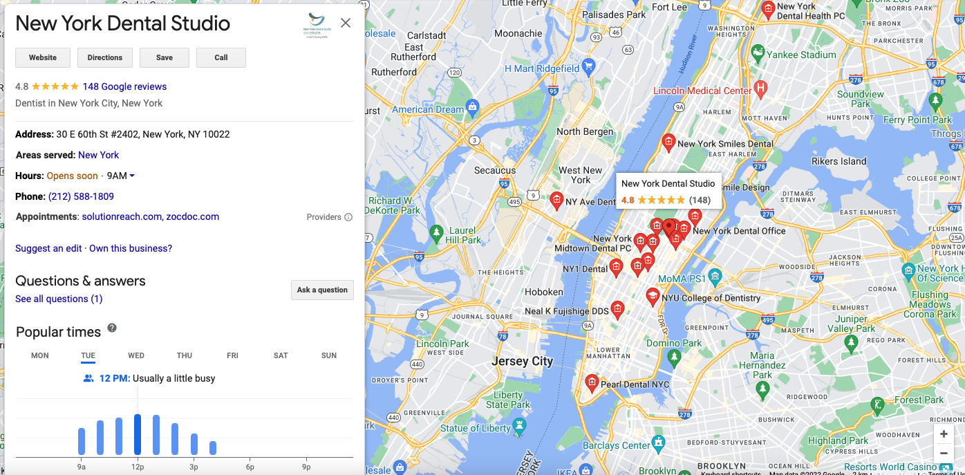 map screenshot - small business on Google Business Profile