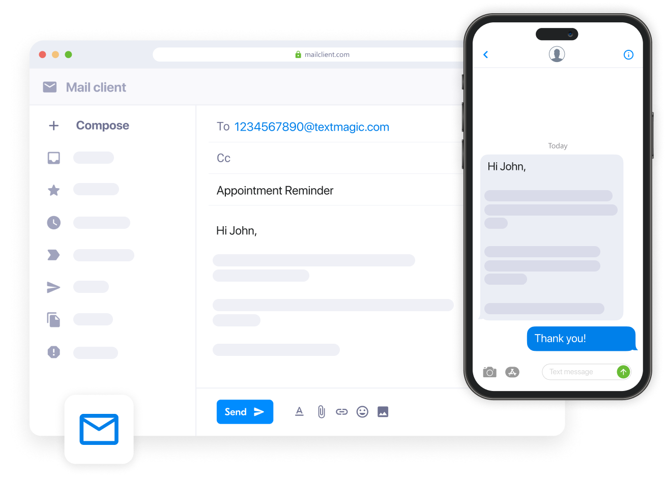 Connect email to SMS in minutes with Textmagic