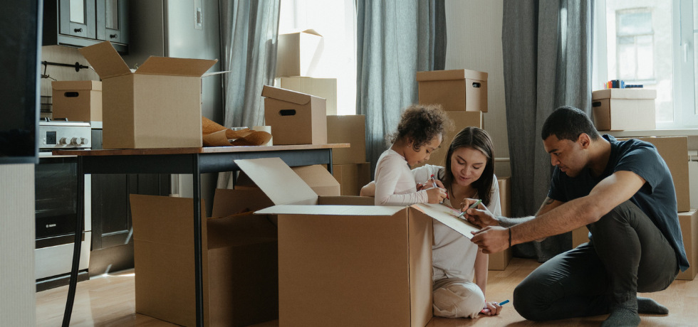 SMS property management - cardboard boxes