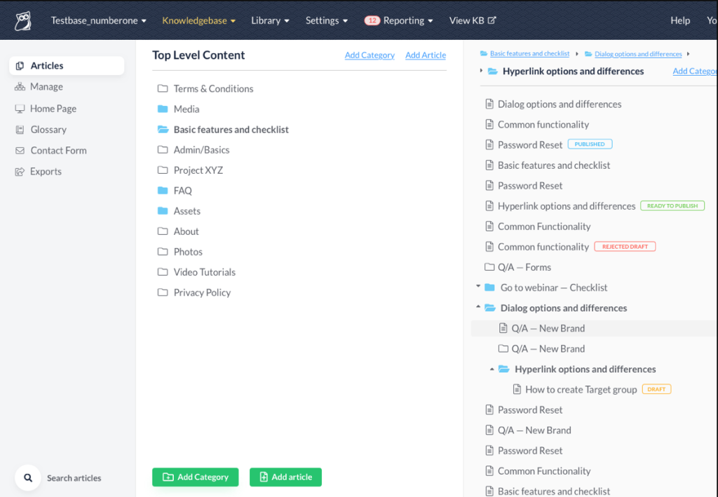 knowledge owl dashboard