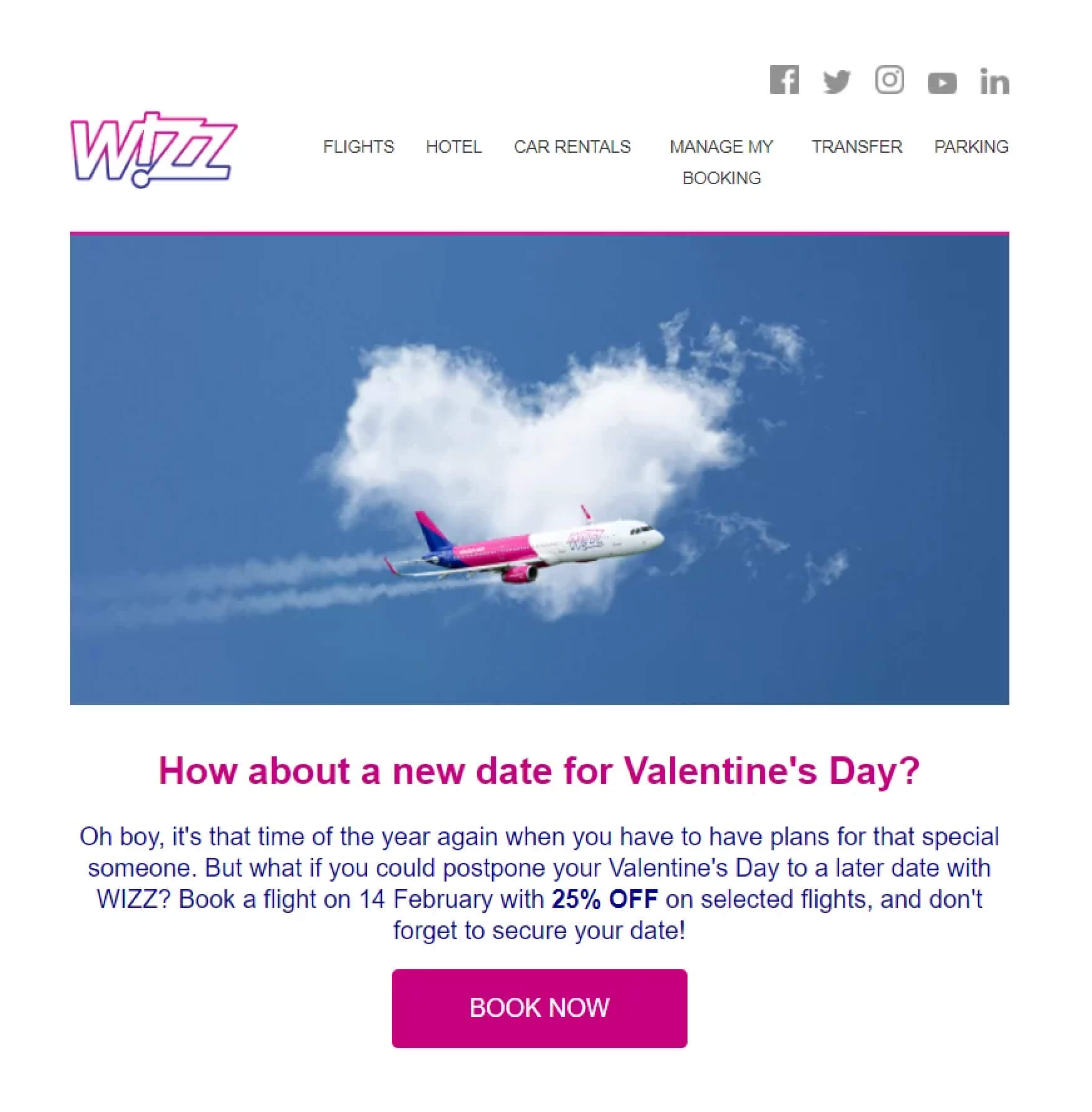 Wizz air marketing email
