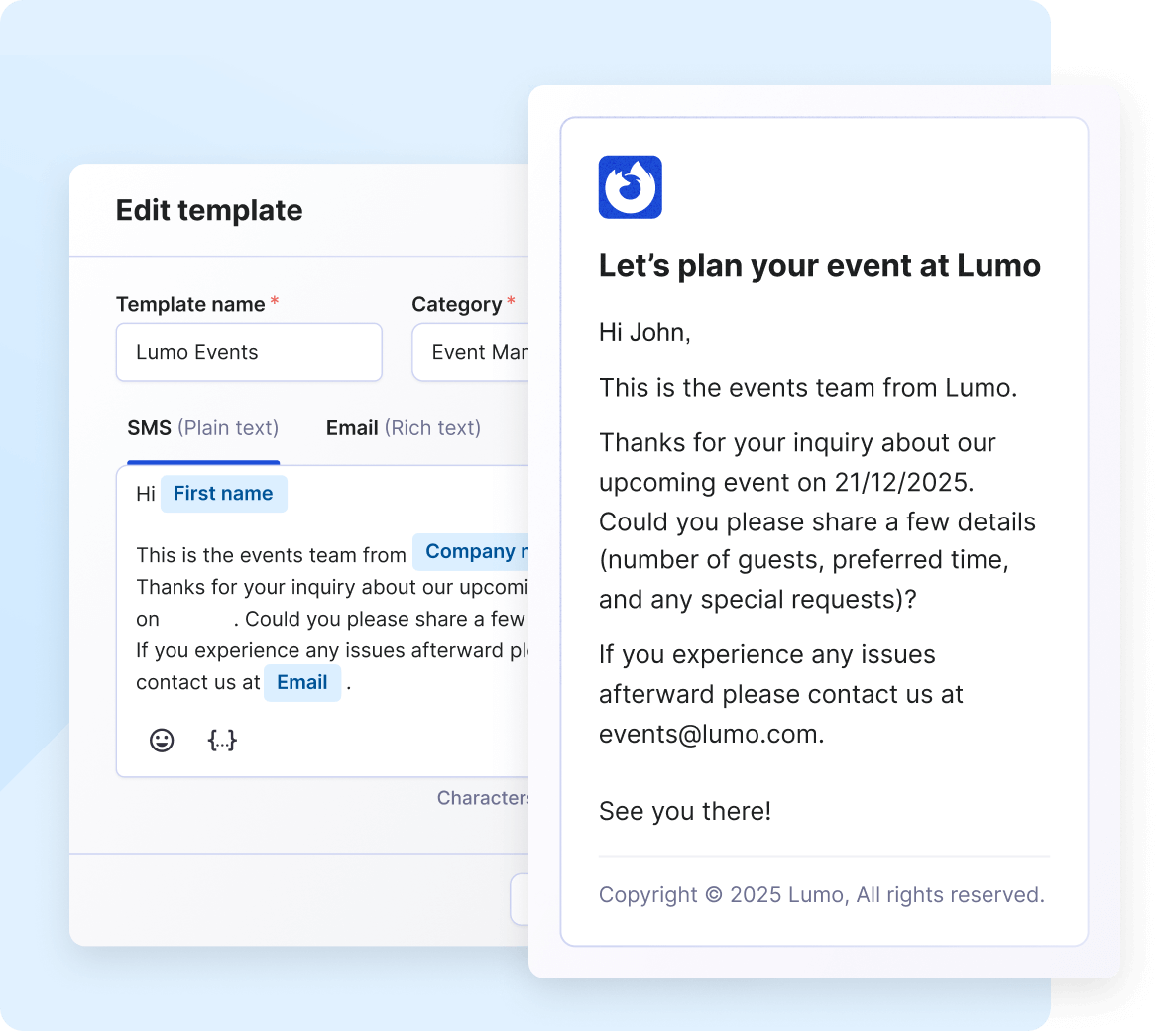 Communicate 1-on-1 with event attendees