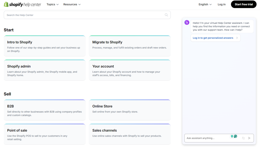 shopify help center