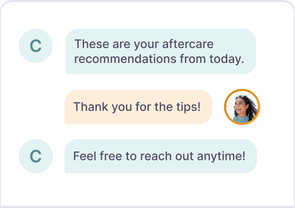 Aftercare recommendations