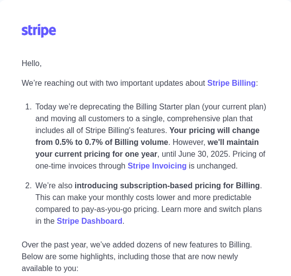 stripe email