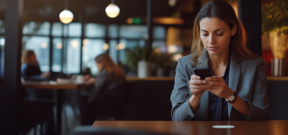 Woman Texting On Phone - Conversational messaging 