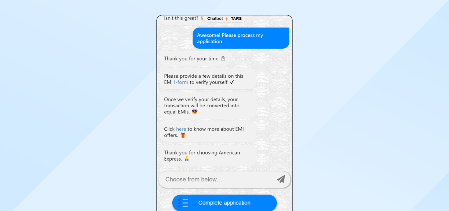American Express chatbot for conversational marketing