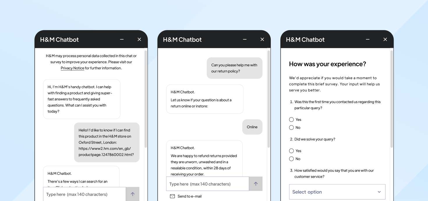 h&m chatbot for conversational marketing