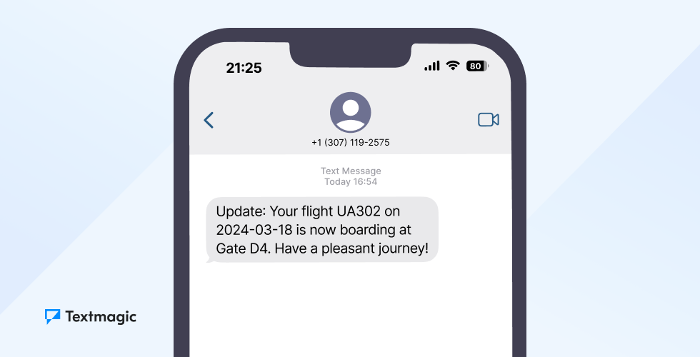 Flight status updates transactional SMS