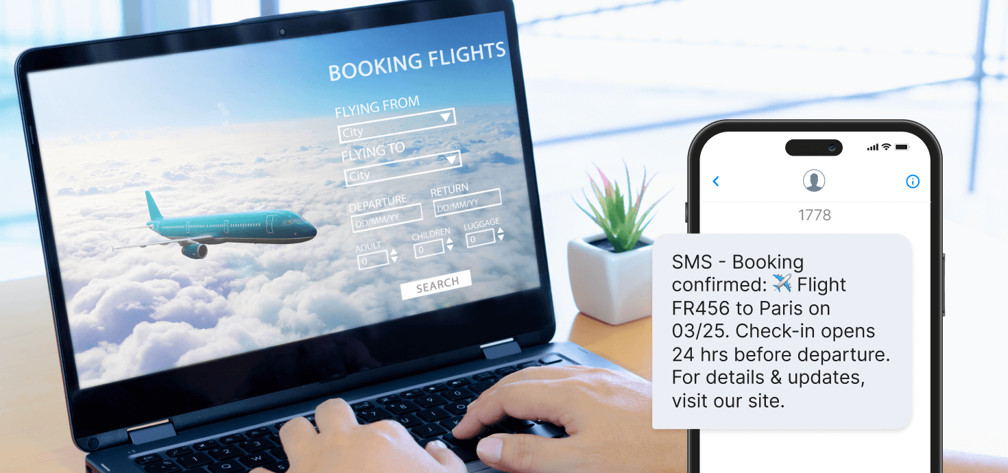 Image of a flight booking confirmation message