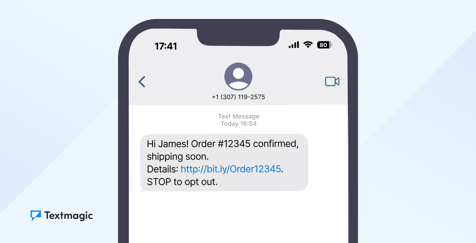 Shipping updates transactional SMS
