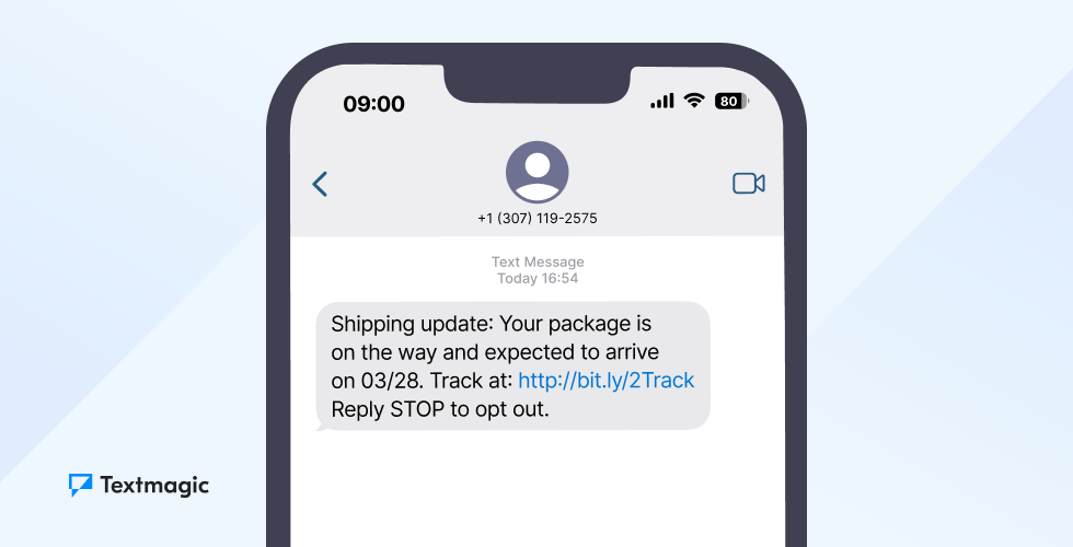 Shipping updates transactional SMS