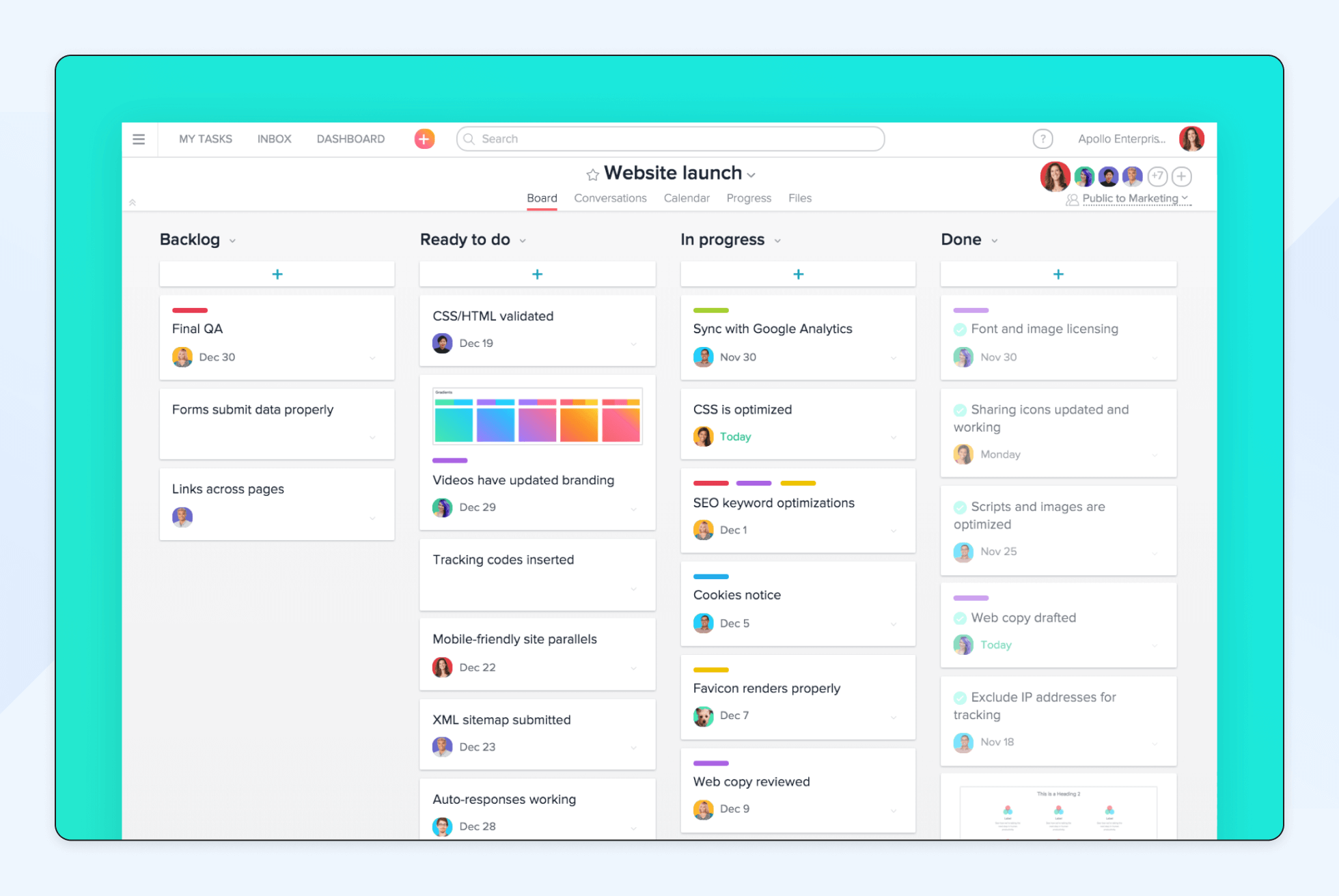 Screenshot of Asana