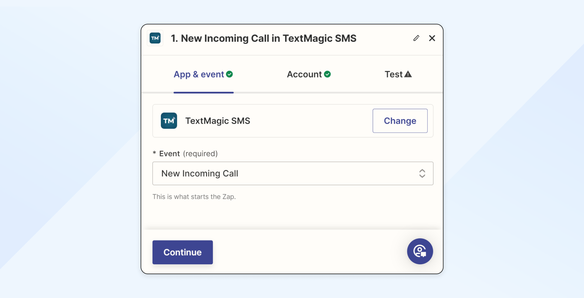 Textmagic and Zapier integration with Gmail - new incoming call