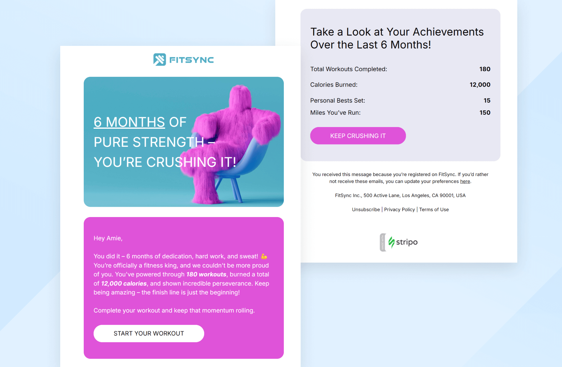 Anniversary email Textmagic template