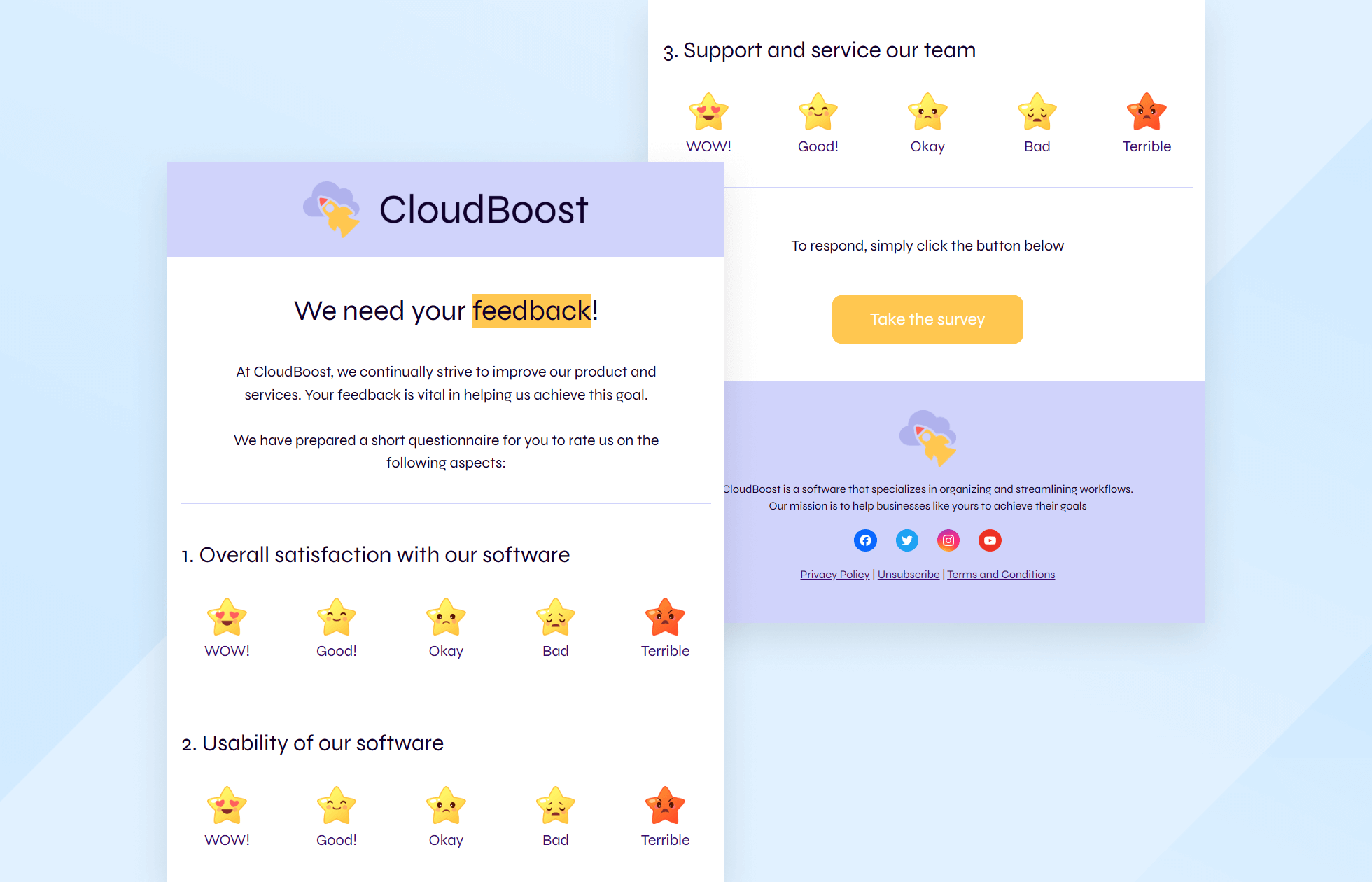 Product feedback request Textmagic template