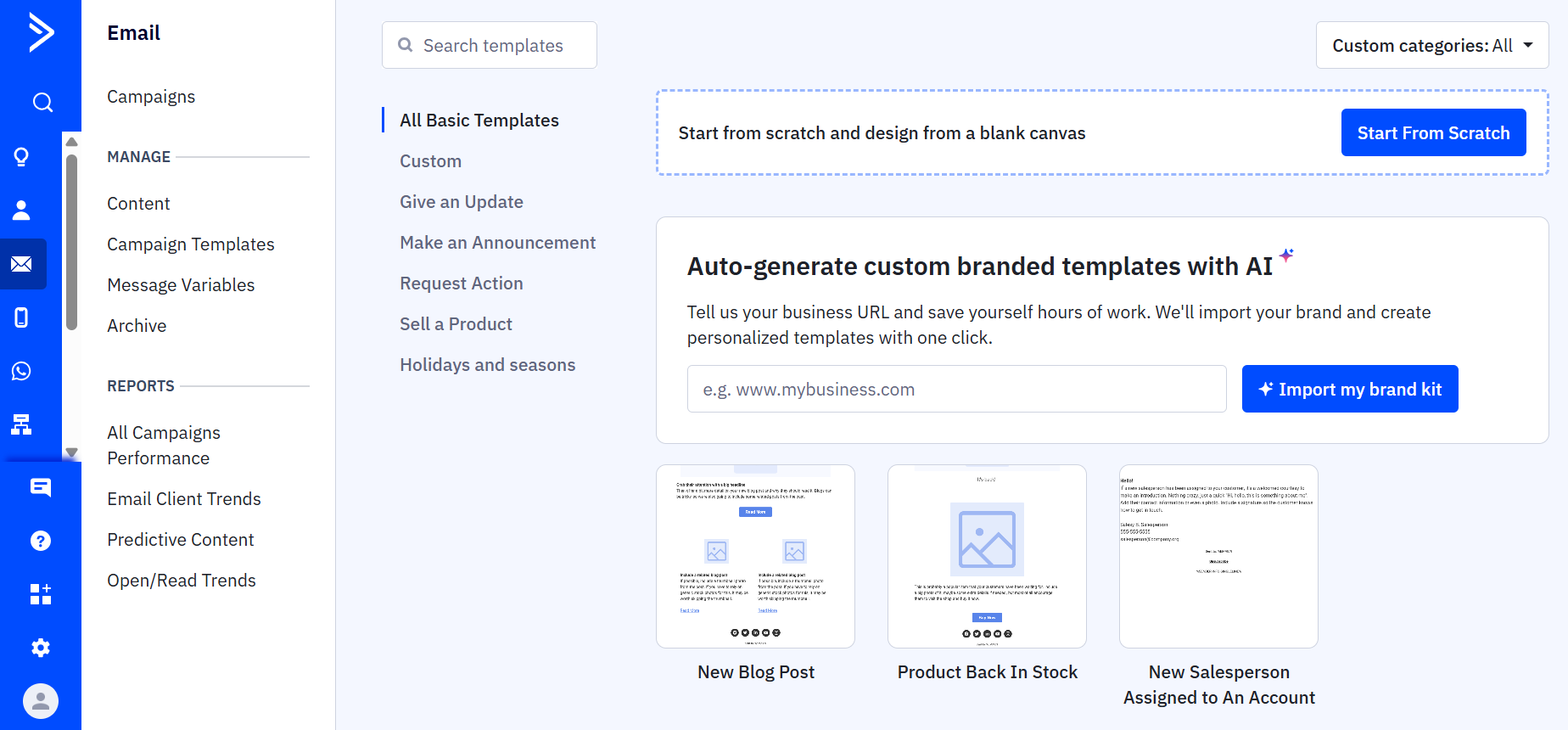 ActiveCampaign dashboard