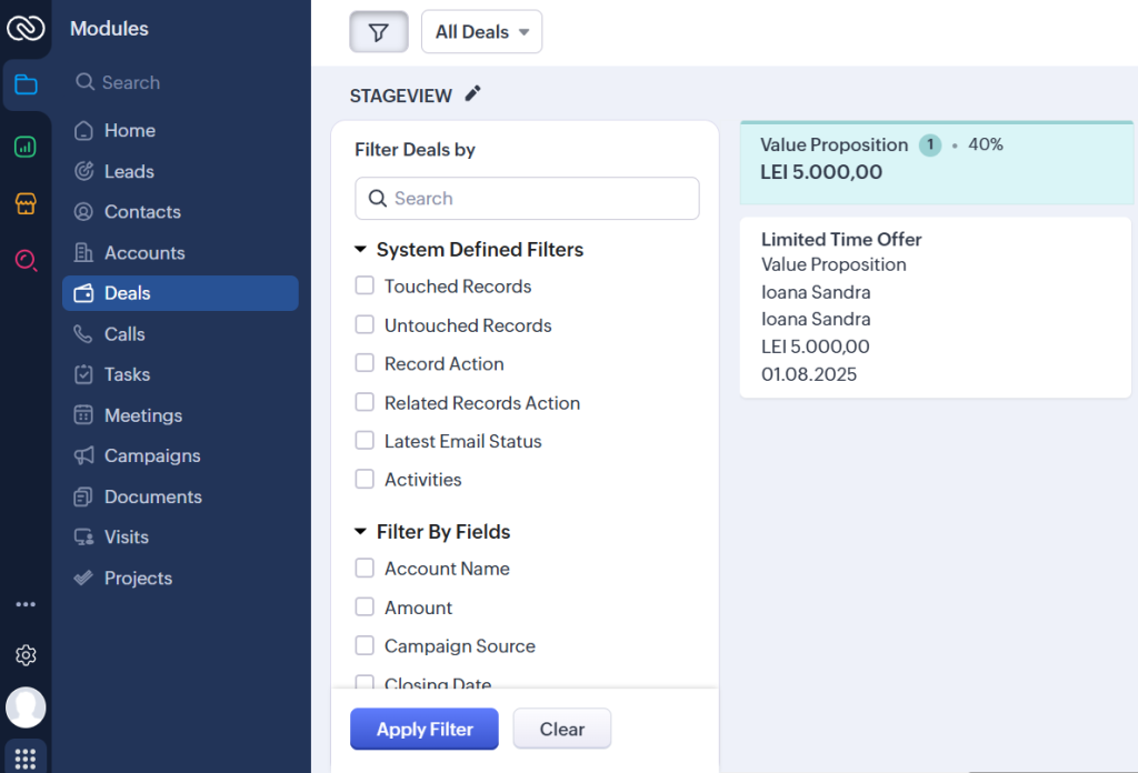 Zoho CRM - B2B lead generation tool