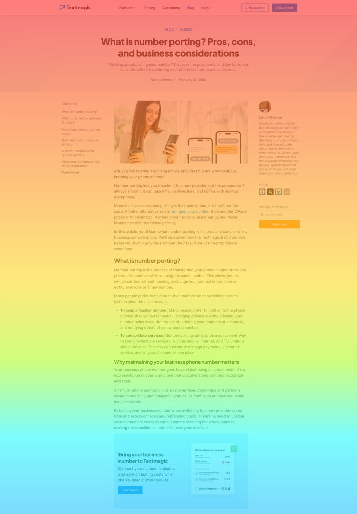 Textmagic blog - Hotjar heatmap analysis