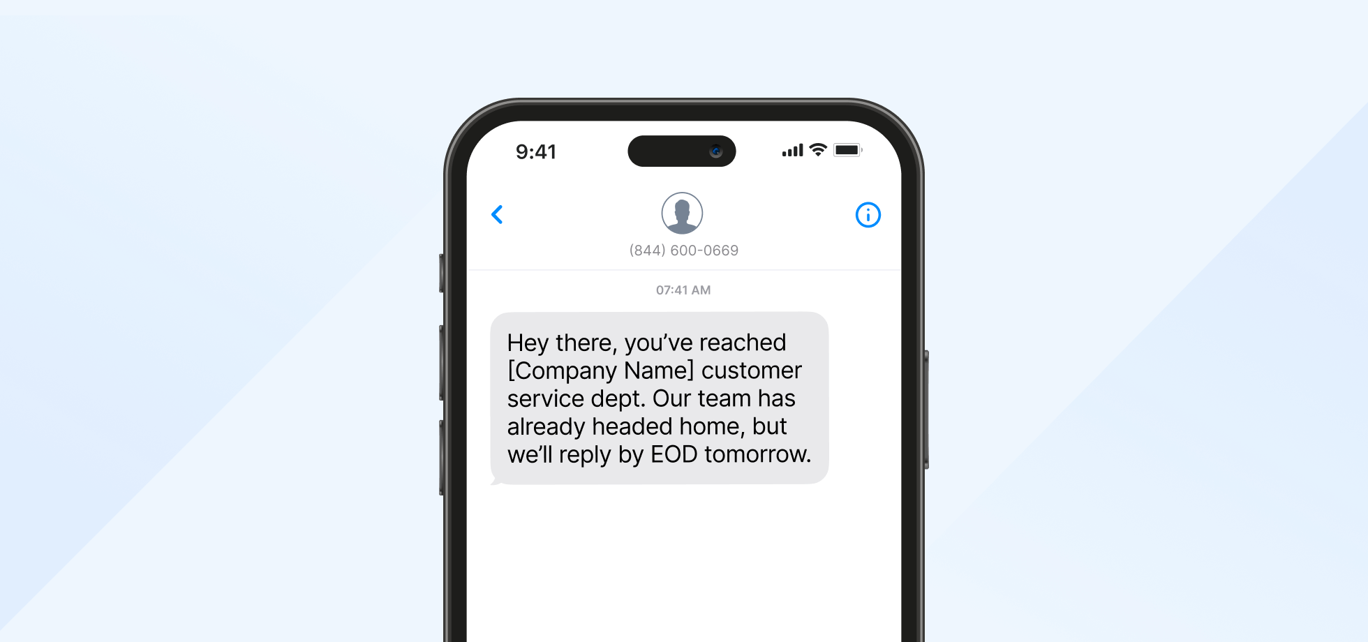 Out of hours message