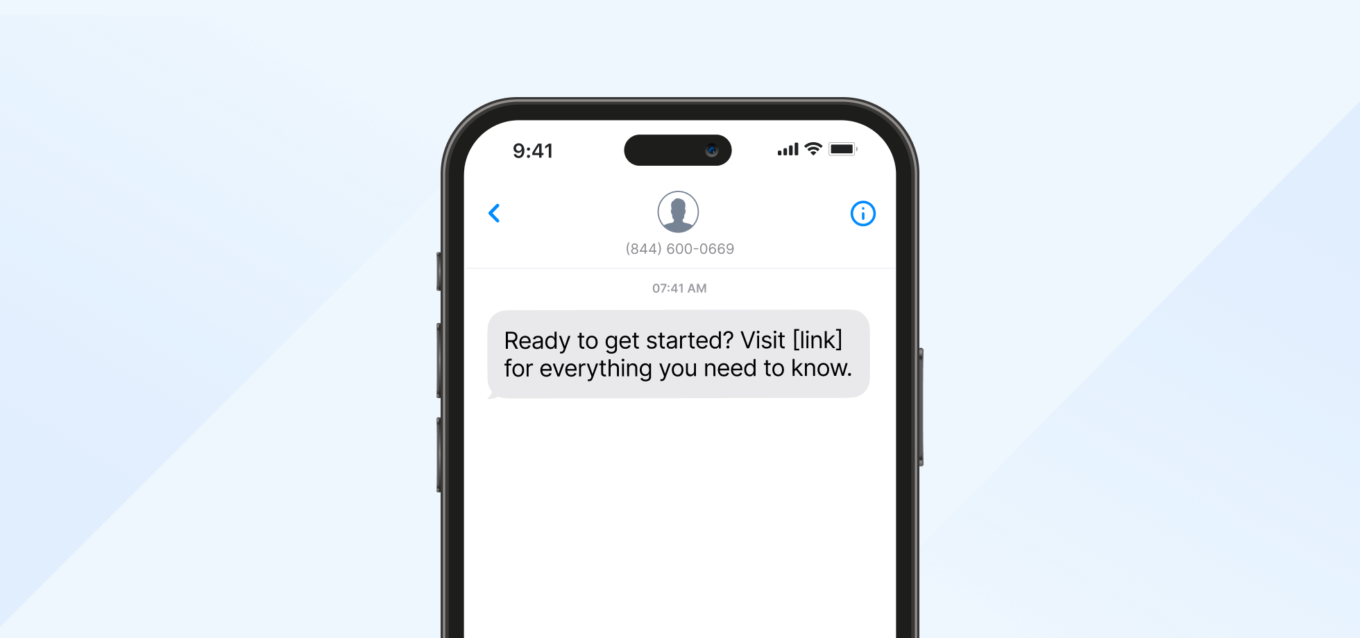 Redirecting customers to a web page automated text response