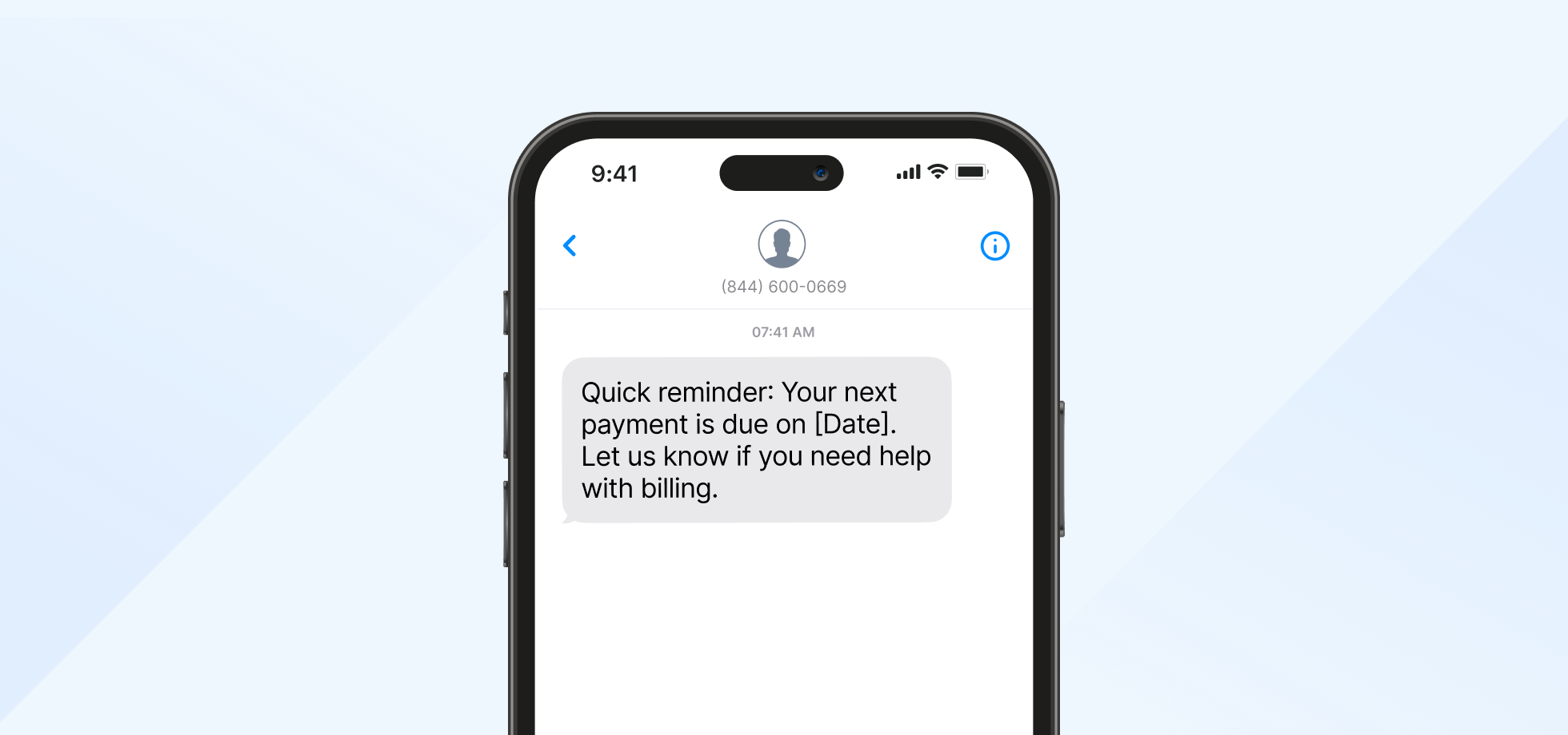 Scheduled text message