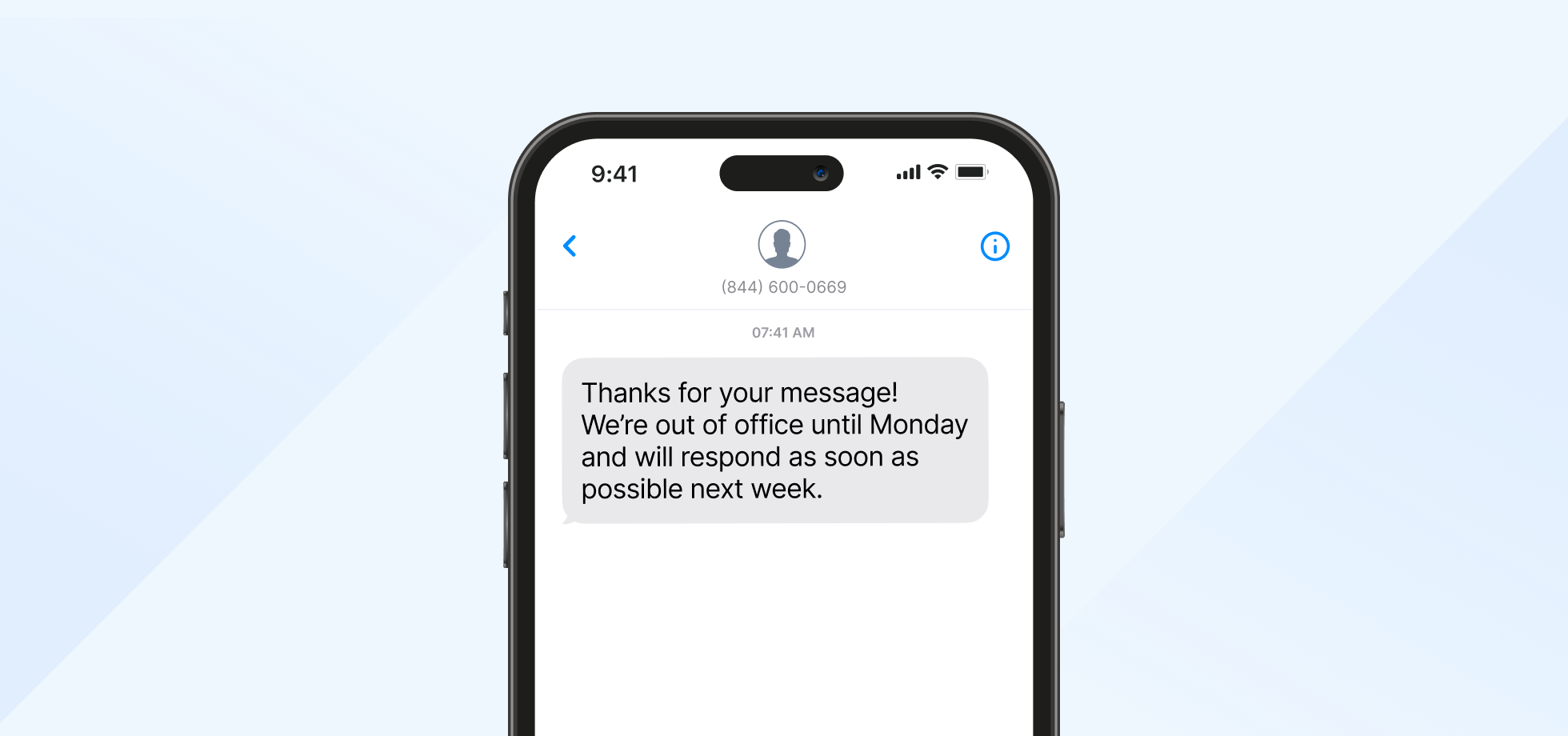 Weekend out of office automated text response