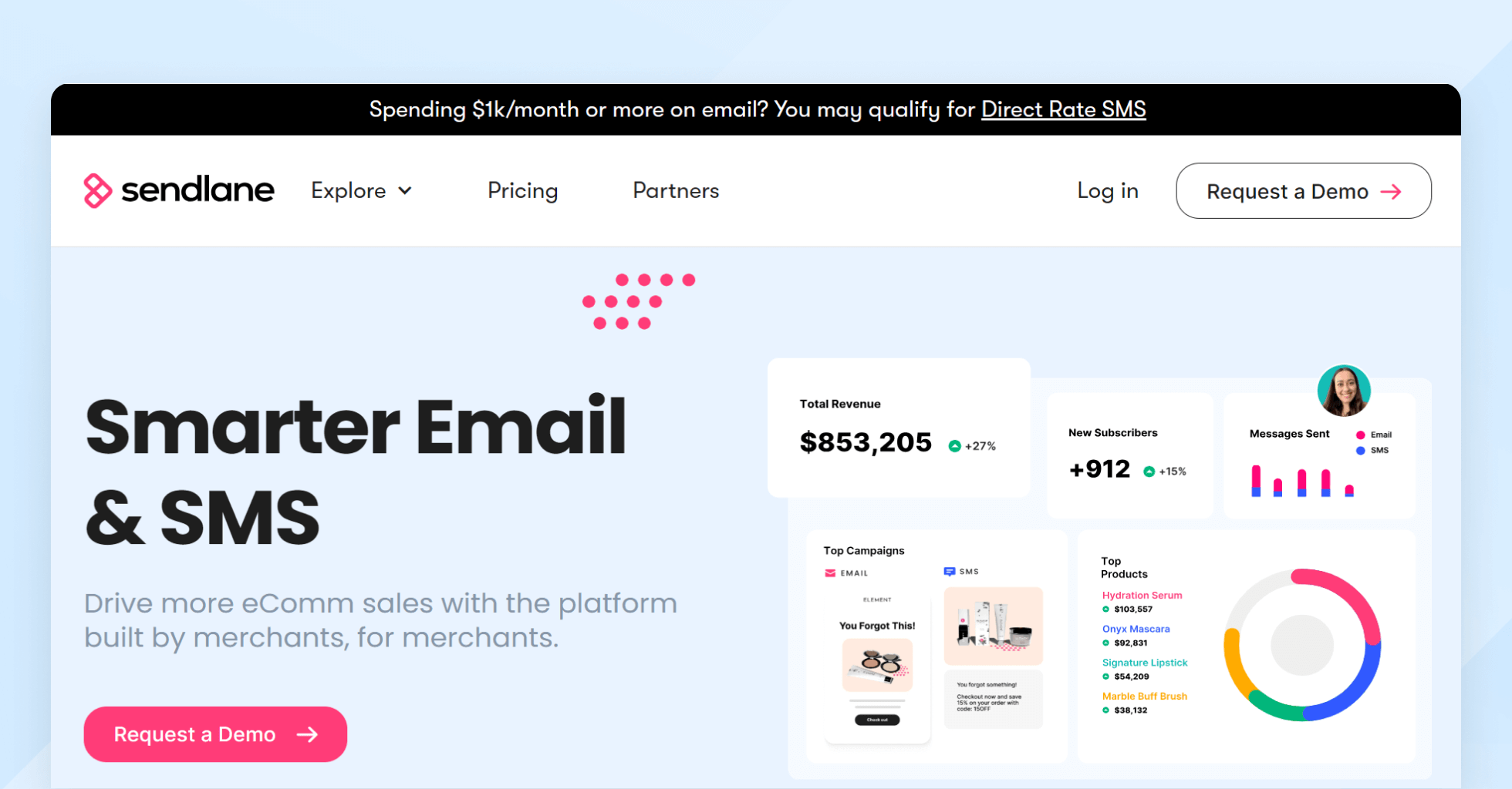 Sendlane homepage