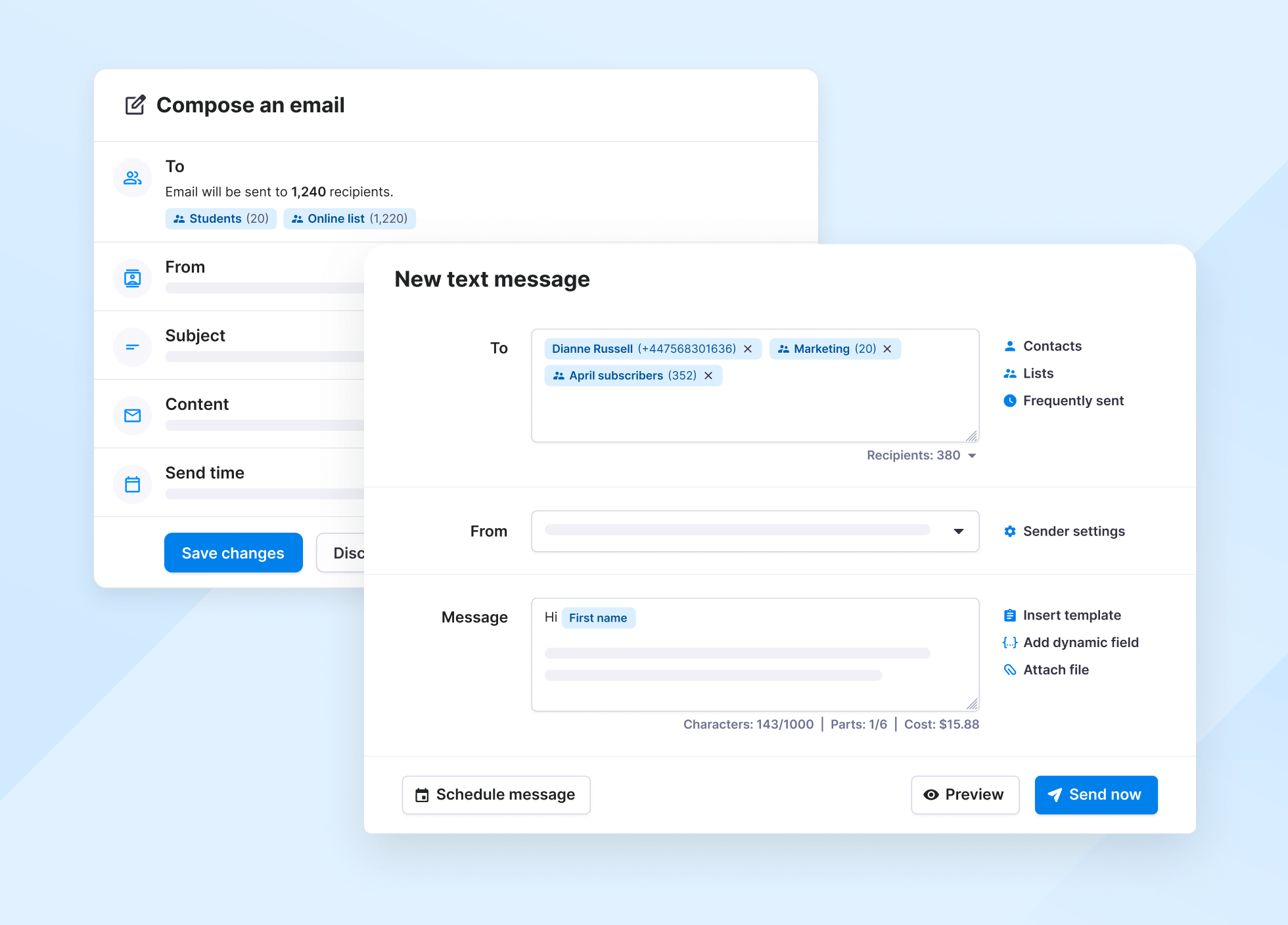 Textmagic platform overview with SMS and email