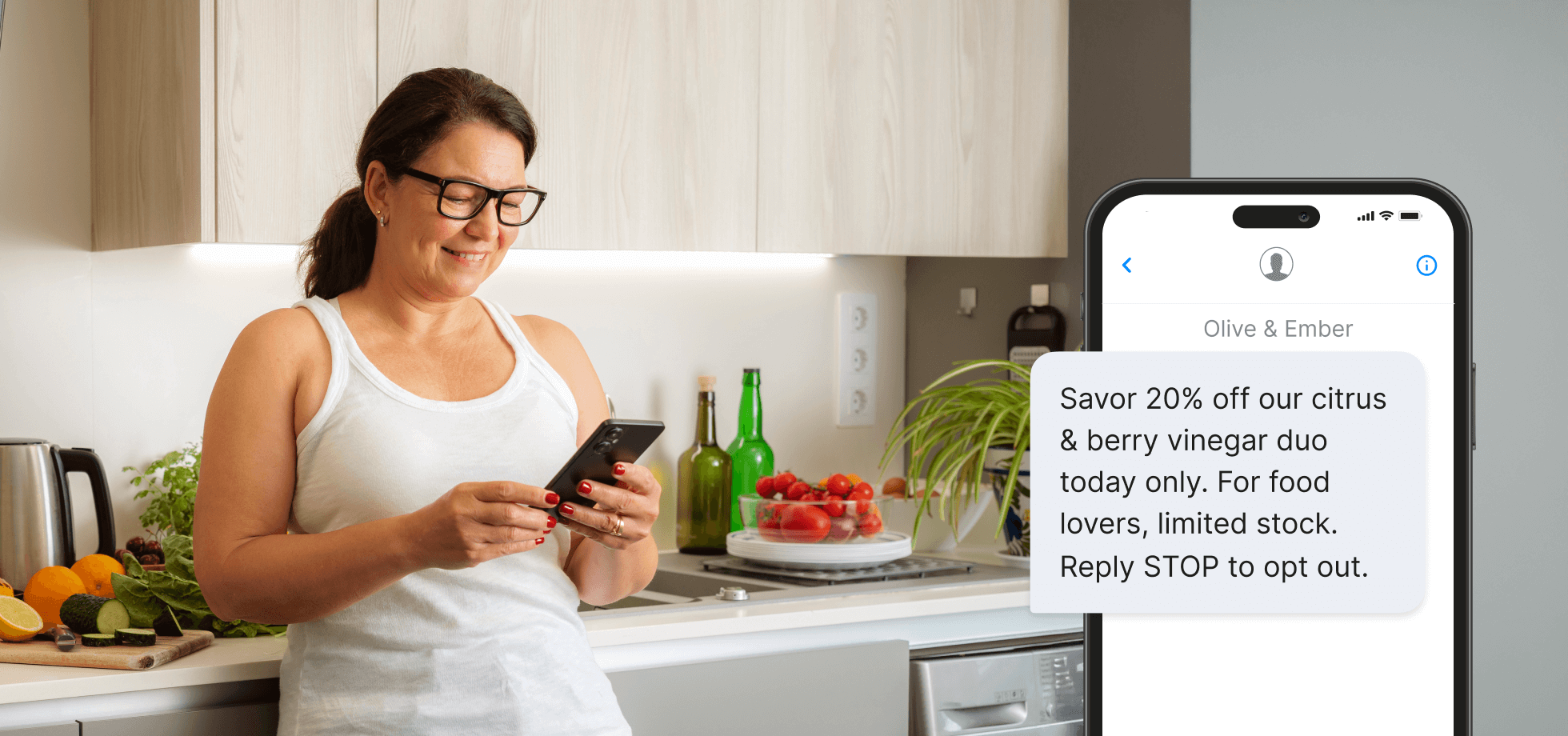 Purchase history personalized SMS offer