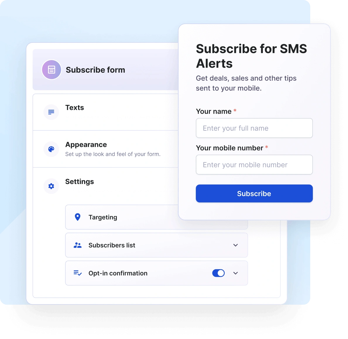 Build your client list with subscribe forms
