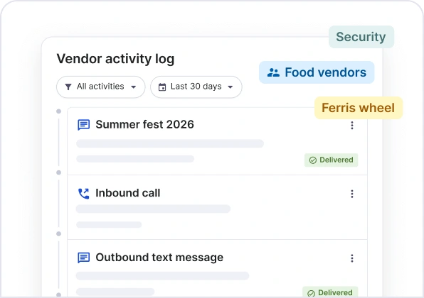 Vendors & partners coordination