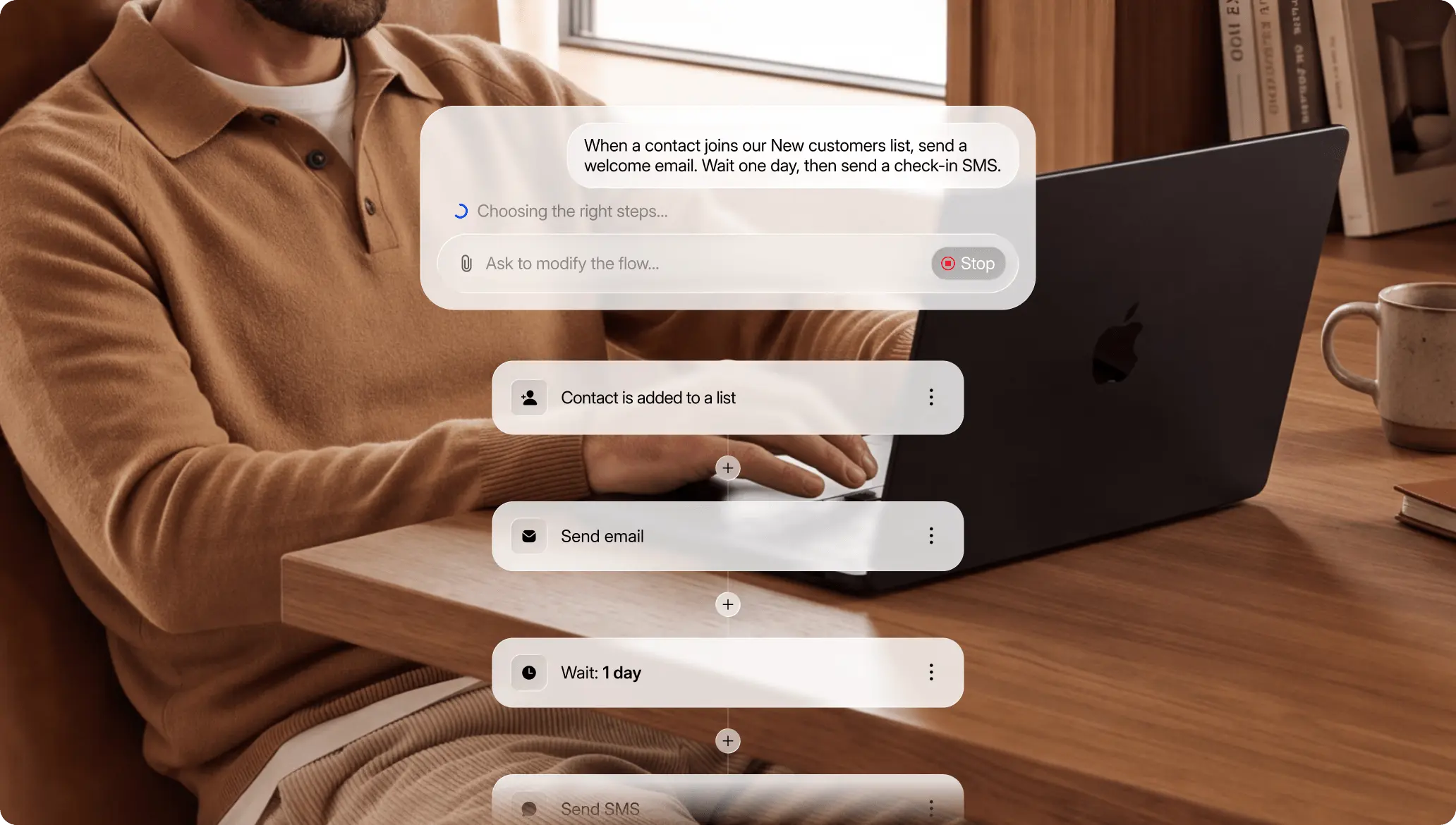 Automate text messages by describing your flow in Textmagic