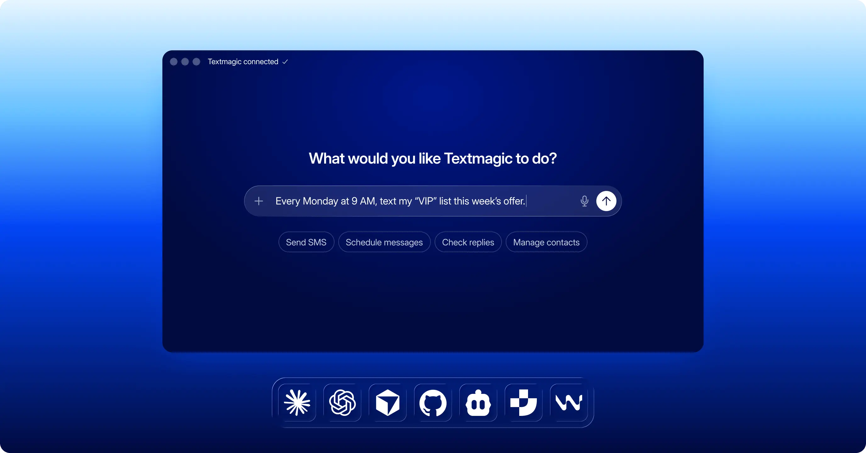 Connect your AI Assistant to Textmagic