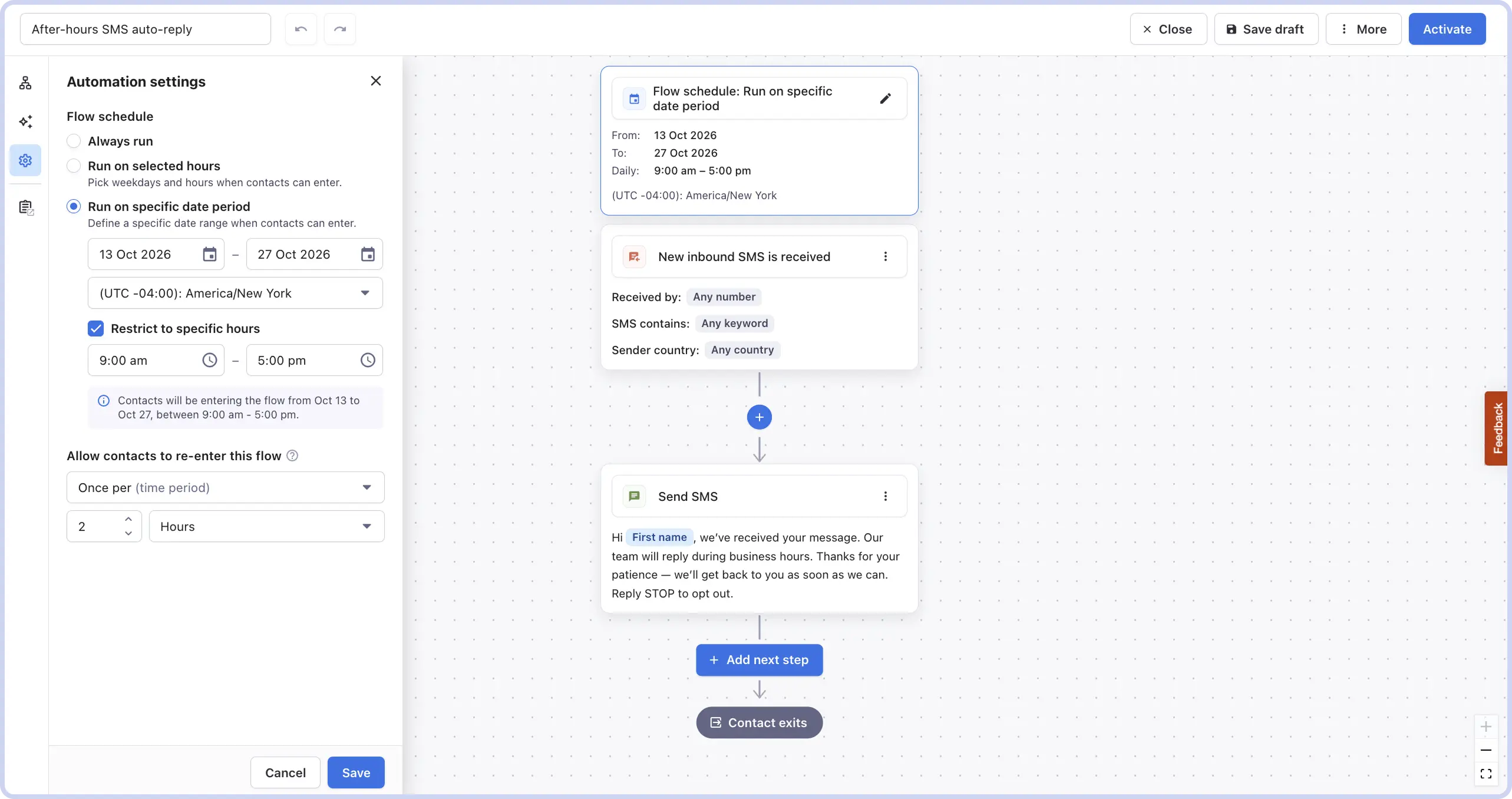 Run out-of-office auto-replies for specific dates